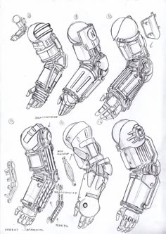 Mechanical Arm Drawing, Robot Concept Art