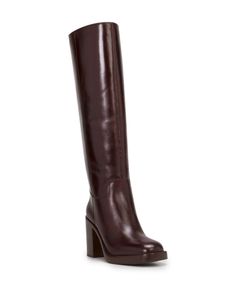 Vince Camuto Women's Gibi Extra Wide Calf High Heel Boots Brown Heels Boots, Wide Calf Boots For Women, Brown Heeled Boots, Dark Brown Boots, Young Money, Brown Knee High Boots, Black High Heel Boots, Wide Calf Boots, Block Heel Boots