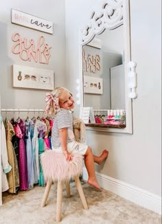 Playroom Girls Decor, Barbie Corner Playroom, Pink And White Playroom, Princess Room Ideas Aesthetic, Art Deco Playroom, Pink Playroom Aesthetic, Toddler Girl Big Girl Room, Playroom Dressup Corner, 3 Year Girl Bedroom Ideas