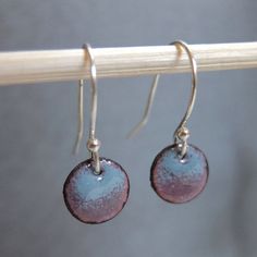 Small Circle Ombre Enamel Earrings Lavender and Slate Gray | Etsy Nickel-free Purple Enamel Jewelry, Small Dangle Earrings, Fire Glass, Small Circle, Jewelry Techniques, Slate Gray, Enamel Earrings, Everyday Earrings, Etsy Earrings Dangle