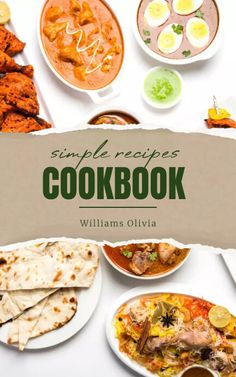 a cookbook with various dishes on it