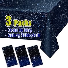 PRICES MAY VARY. Size - 54x108 inches Fit for - 8 Ft table Package Includes - 3 Packs of Star Themed Tablecloth Quality Material - Water & oil proof, tear-resistant and disposable, no worry about party mess For Any Occasion - Space tablecloth for any happy occasions, suitable for indoor and outdoor use Please allow 1-2 inches of measurement error Solar System Decorations, 8 Ft Table, Birthday Home Decoration, Game Signs, Stellar Vbs, Star Wars Theme Party, Space Party Decorations, Space Theme Party, Plastic Table Cover