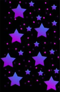 purple and blue stars on a black background