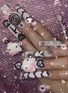 Nails Long Acrylic, 2022 Nails, Drip Nails, Edgy Nails, Dope Nail Designs, Really Cute Nails, Long Square Acrylic Nails, Bling Acrylic Nails, Kawaii Nails