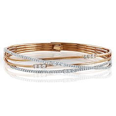 Polki Diamond Jewellery, Rose Gold Diamond Bracelet, Simon G Jewelry, Twist Bracelet, Premier Jewelry, Twisted Bracelet, Diamond Bangles Bracelet, Jewelry Appraisal, Beautiful Bracelets