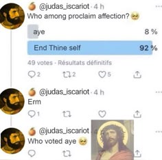 two texts that have been edited to look like jesus and the other one has an emoticive message