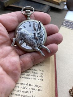 I’m Late, White Rabbit Pendant #victorianjewelry #gothicstyle #upcycle #artjewelry #handmadejewelry #vintagejewelry #victorianmagpie #uniquejewelry #industrialdesign #localartist White Rabbit Pocket Watch, Moon Goddess Necklace, Ruby Jewel, Alice In Wonderland Inspired, Rabbit Pendant, Pocket Watch Necklace, Book Locket, Alice Wonderland, Goddess Necklace