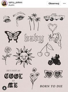 an image of various tattoos on a white background