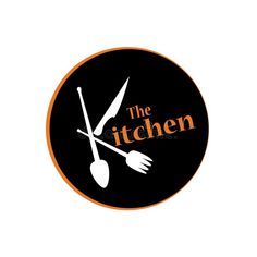 the kitchen logo with fork and knife on white background royalty illustration stock images, clippings