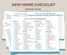 the new home checklist is shown in three different colors