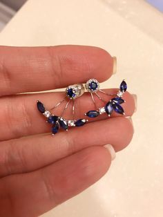 Earrings Jackets, Jewelry Reference, Earring Jackets, Lady Dress, Ear Rings, Ladies Dress Design, Dress Designs, Sapphire Ring, Ring Earrings