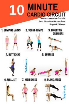 the 10 minute cardio circuit workout is great for beginners to do in less than one