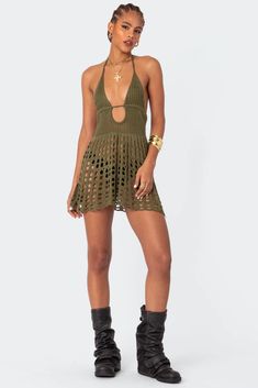 Austin Open Back Crochet Mini Dress – edikted Chic Open Knit Dress For Beach Cover-up, Fitted Mini Crochet Dress For Beach Cover-up, Fitted V-neck Mini Dress For Beach Cover-up, Fitted Mini Backless Dress For Beach, Fitted Hollow Out Dress For The Beach, Fitted Hollow Out Dress For Beach, Fitted Backless Casual Beach Dress, Casual Fitted Backless Beach Dress, Hollow Out Mini Dress For Beach Cover-up