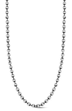 Oxidized sterling silver ball chain links form a sophisticated necklace to layer your look. Sterling silver Made in Italy Ball Chain Necklace, Mens Accessories Jewelry, Sterling Silver Mens, Accessories Jewelry Necklace, Oxidized Sterling Silver, Ball Chain, Chain Link, Chain Necklace, Mens Accessories