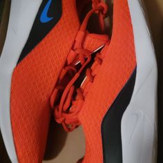 Never Worn, Still In The Box, Size 6.5 Youth Nike Running Shoes With Synthetic Material And Round Toe, Nike Running Shoes With Round Toe In Synthetic Material, Orange Synthetic Running Shoes With Round Toe, Nike Synthetic Running Shoes With Round Toe, Nike Synthetic Running Shoes, Casual Mid-top Orange Basketball Shoes, Orange Low-top Basketball Shoes For Sports, Orange Low-top Running Shoes With Cushioned Footbed, Nike Slip-on Synthetic Basketball Shoes