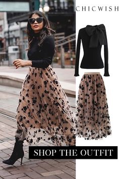 Skirt Tulle, Mid Skirt, 가을 패션, Work Outfits, Classy Outfits, Unique Fashion