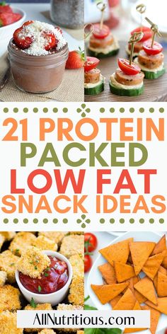 Low Fat Snack Ideas, High Protein Low Fat Snacks, Easy High Protein Snacks, Fitness Snacks, Healthy High Protein Snacks, Low Fat Snacks, Healthy Protein Snacks, Fat Foods