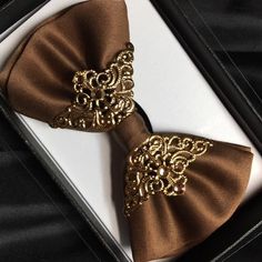 Excited to share this item from my #etsy shop: Golden Brown bow tie Elegant Bow With Butterfly Knot For Black-tie Events, Satin Ties With Decorative Bow For Party, Party Satin Ties With Decorative Bow, Satin Standard Tie Bow For Parties, Elegant Gold Bow With Ties, Satin Bow Ties For Party, Satin Bow Tie Back Ties For Party, Satin Bow Ties For Parties, Satin Bow Tie For Parties