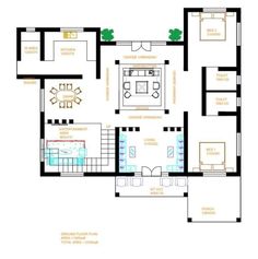 the floor plan for a house with three rooms