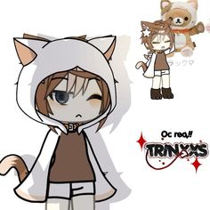 an anime character is wearing a cat costume