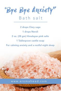 Salt Blends, Bath Salts Recipe, Bath Salts Diy, Bath Soaks, Magia Das Ervas, Bath Recipes, Homemade Bath, Diy Body Scrub, Oil Perfume