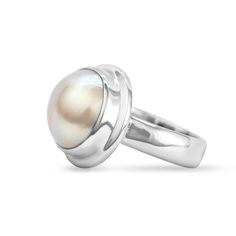 Stunning dress style ring in beautiful sterling silver and pearl  and substantial weight.  A real statement piece for yourself or makes a perfect gift! See the matching pendants to make a set. Elegant Moonstone Ring, Elegant Open Moonstone Ring, Elegant Sterling Silver Dome Ring For Anniversary, Elegant Silver Open Moonstone Ring, Timeless Pearl Rings For Gifts, Timeless Pearl Ring Gift, Timeless Pearl Rings As A Gift, Timeless Pearl Rings As Gifts, Polished Finish Pearl Ring As Gift