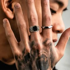 Punk Vintage Ethnic Rings For Men, Retro Viking Knot Rune Finger Band, Black Geometric Square Stone Signet Ring Jewelry New Stainless Steel Classy Mens Ring Size 7, 8 Nice Packaging Fast Shipping Mens Hand Accessories, Grunge Rings Men, Emo Rings Men, Vintage Ring Men, Vintage Rings Men, Men’s Jewelry, Men’s Rings, Men Rings Aesthetic, Agate Ring Men