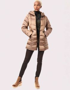 Make this puffer jacket your statement piece this winter season! Shop at Bernardo Fashions for more outerwear choices. Check Coat, Quilted Puffer Jacket, Grey Fashion, Winter Season, Puffer Jacket, Puffer, Coats Jackets, Slim Fit