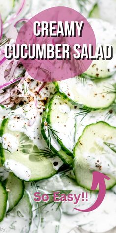 cucumber salad with sour cream and herbs