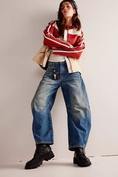 We The Free Good Luck Mid-Rise Barrel Jeans | Free People Barrel Jeans Outfit, Barrel Jeans, Jeans Free People, Free People Style, Fashion 2024, Jeans Outfit, Boho Clothing, Jean Outfits, Jeans Shop