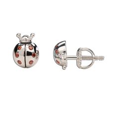 sterling silver ladybug earrings