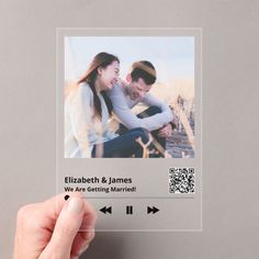 Unique Couple Photo Music Plaque QR Code Wedding Acrylic Invitations Wedding Cookies Recipe, Music Plaque, Mexican Wedding Cookies, Qr Code Wedding, Wedding Acrylic, Unique Wedding Invitation, Photo Music, Surprise Wedding, Acrylic Wedding Invitations