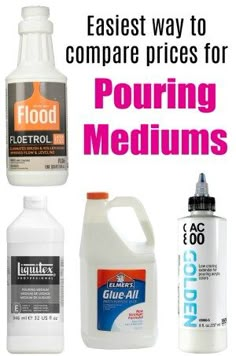 the best way to compare prices for pouring mediums is with this list and it's free printable