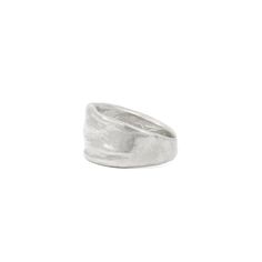 A cigar band pinky ring with hand sculpted folds. DETAILS hand cast in sterling silver. 1 cm high. Tapers at back. Silver Wide Band Hand Cast Ring, Silver Wide Band Ring Hand Cast, Hand Cast Silver Rings For Everyday, Silver Hand Cast Rings For Everyday, Hand Cast Silver Rings For Everyday Wear, Pinky Ring Silver, Silver Pinky Ring, Hand Cast, Pinky Ring