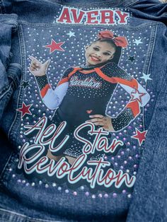 We can design and print anything you like on these jackets!  Team sports, or any design you love, just let us know!  We can also add upgrade options such as bling and pocket prints as well...Please note we use various brands of jackets, but all the ones we have used are true to size.  They are categorized by Men's, Women's and youth!  These are regular length deneim jackets, not cropped. Cheer Coach Jean Jacket, Cheer Mom Jean Jacket, Cheer Jean Jacket, Customized Jeans Jacket, Mom Game Day Outfit, Football Jean Jacket, Jacket Back Design, Cheer Swag, Cheer Jackets