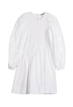 Ciao Lucia Dajana Dress White Ciao Lucia, Cotton Mini Dress, Voluminous Sleeves, Polo Blue, Cotton Voile, Blue Ivory, Dress White, Black Cotton, Smocking