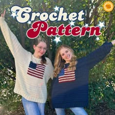 THIS IS A LISTING OF A PDF PATTERN NOT A PHYSICAL SWEATER** Party in the USA crochet sweater pattern! The perfect sweater for all year round! Wether you are celebrating the 4th of July or want to be cozy in the fall winter months. The PDF features helpful pictures + diagrams. The pattern perfect for a confident beginner to intermediate crocheter. The pattern includes instructions for sizes XS-5X.  Materials: US 6mm crochet hook US 5mm crochet hook US 4mm crochet hook 1200-1800 yards of 4 medium Fall Crochet Sweater Pattern, Crochet 4th Of July Top, Helpful Pictures, Crochet Colorwork, Sweater Pattern Crochet, 5mm Crochet Hook, Flag Sweater, Usa Sweater, American Flag Sweater