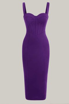 Indulge in luxurious sophistication with the Miranda Solid Bustier Cami Dress. This sleeveless, bodycon midi dress is crafted from recycled materials and features a solid color design with a below-the-knee length. The woven fabric adds an extra touch of elegance to this must-have piece. 95% Polyester, 5% Elastane Model is wearing size small Please allow 3-5 business days to process and ship. Product Measurements in cm : Size US Bust Waist Size Hip Size Length Straps Length XS 2 70.00 57.50 80.00 Bandage Skirt, Cute Nike Shoes, Bodycon Midi Dress, Bodycon Midi, Dress Top, Midi Dress Bodycon, Cami Dress, Shades Of Purple