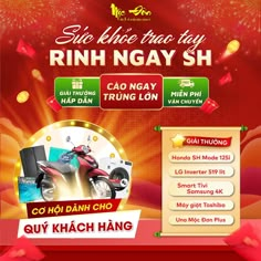 an advertisement for the new year's eve celebration in vietnam, with fireworks and red background