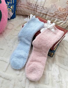 SIZE: 5-8.5 Bow Socks, Double Bow, Socks, Pink