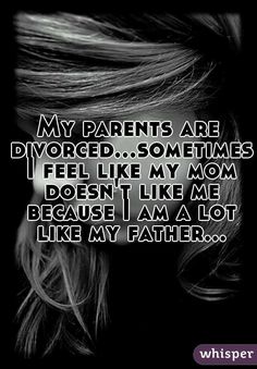 a woman's face with the words, my parents are divored sometimes i feel