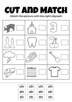 cut and match worksheet with pictures to help students learn how to read the words