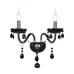 The Black Candle-Style Wall Lamp Crystal S-Shape Arm Wall Sconce is an elegant and modern wall sconce that combines both classical and modern elements. It is available in sizes from 10 inches to 14 inches, making it perfect for various interior design styles. This wall sconce is a great addition to any residence or office due to its eye-catching design and the powerful lighting it provides. The color available is black, giving it a timeless look that will blend in with various design elements.Th Black Candle, Elegant Candles, Crystal Wall Sconces, Modern Elements, Modern Wall Sconces, Crystal Wall, Black Candles, Candle Styling, Fluorescent Light