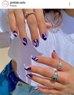 Violet Vibes, September Nails, Cute Gel Nails, Her Nails, Fire Nails, Funky Nails, Minimalist Nails, Chic Nails, Dope Nails