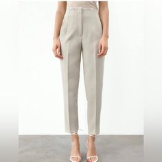 Brand New - Dress Pants Women: High Waisted Pants, Work Pants For Women, Tapered Leg Pants, Cropped Length, No Belt Loop, No Stretch, Relaxed Fit Business Casual Pants, Small V-Shaped Detail At Back Of Waist, This Unique Style Womens Work Pants Can Makes You More Attractive And Charming Long Flowy Pants, Business Casual Slacks, High Waisted Dress, High Waisted Pants Outfit, Side Leggings, Zara Trousers, Casual Slacks, High Waisted Dress Pants, Waisted Dress