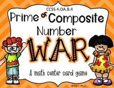 Are you looking for a math center game that will help your students learn prime and composite numbers? I like to use math games so my students have to use interpersonal skills, rather than practicing the same skill with just technology or worksheets. This game can be played with 2-4 players. There are 128 game cards. Students play the game following the traditional rules for 'War', but the winning card in this game is the prime number. Students must prove that the other number is composite by fi Math Night Activities, Prime Factors, Prime And Composite Numbers, Divisibility Rules, Teaching Math Elementary, Composite Numbers, Prime And Composite, Math Center Games, Science Centers