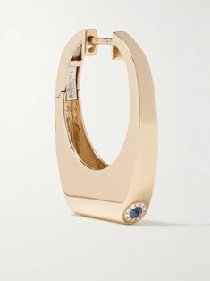 RAINBOW K Grace 14-karat gold, sapphire and diamond single earring | NET-A-PORTER Single Earring, Jewellery And Watches, Women Collection, Porter, Sapphire, Rainbow, Paris, Gold, Vintage Fashion