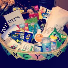 a basket filled with lots of different items