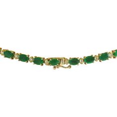 Stamped: 14K Total Necklace Weight: 19.1 GramsLength: 18 Inches Center Emerald Weight: 1.80 Carat (9.00x7.50 Millimeter)Side Emerald Weight: 26.00 Carat (6.00x4.00 Millimeters) Diamond Weight: 3.10 Carat (F-G Color, VS2-SI1 Clarity Pendant Face Measures: 20.85x17.50 Millimeter SKU: [600016] Luxury Yellow Gold Emerald Necklace With Prong Setting, Classic Diamond Cut Emerald Necklace For Formal Occasions, Classic Emerald Necklace With Diamond Cut For Formal Occasions, Classic Diamond-cut Emerald Necklace For Formal Occasions, Classic Oval Emerald Necklace In Yellow Gold, Classic Yellow Gold Oval Emerald Necklace, Elegant Gold Emerald Necklace With Prong Setting, Classic Formal Emerald Necklace With Hallmark, Classic Formal Emerald Necklace Hallmarked