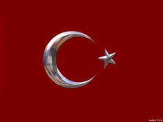 the crescent and star symbol on a red background